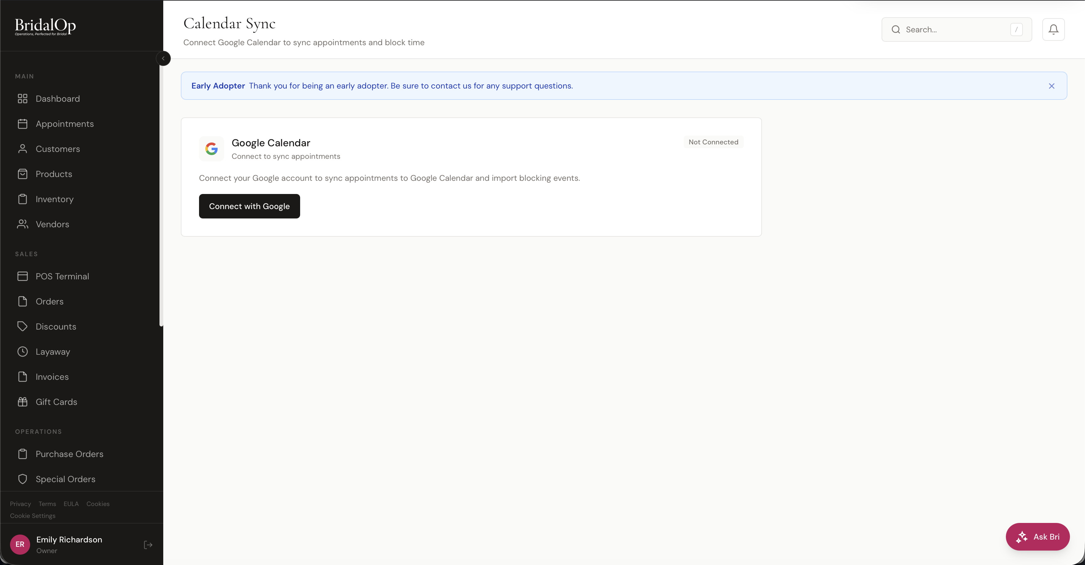 Calendar Sync — Not Connected