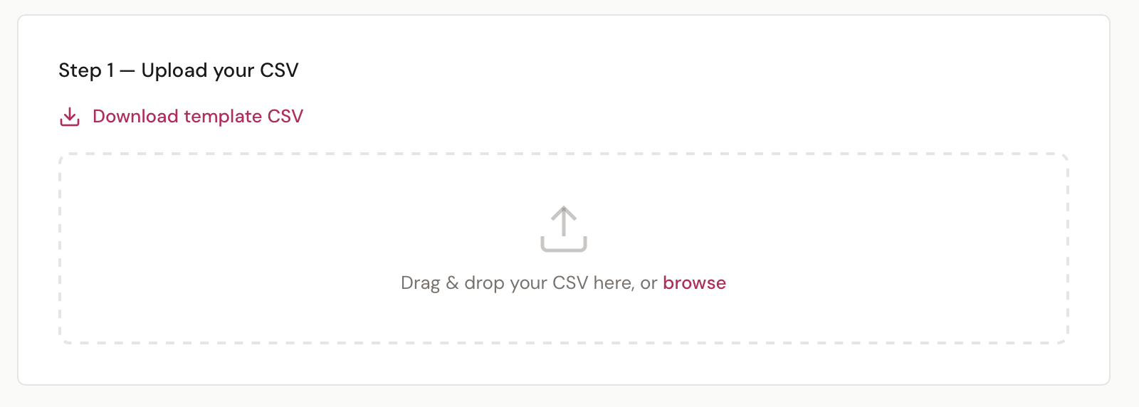 Upload CSV