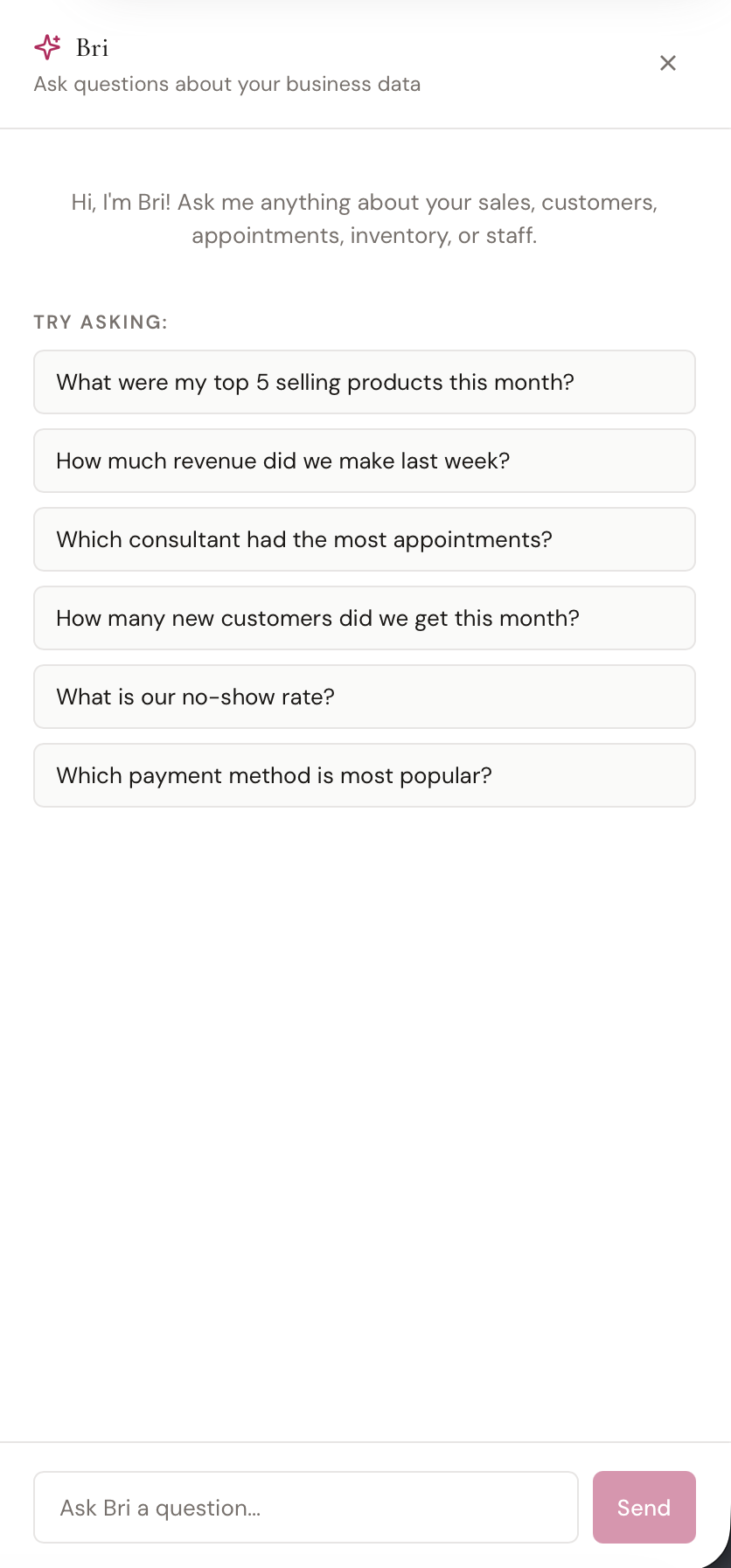 Ask Bri AI assistant