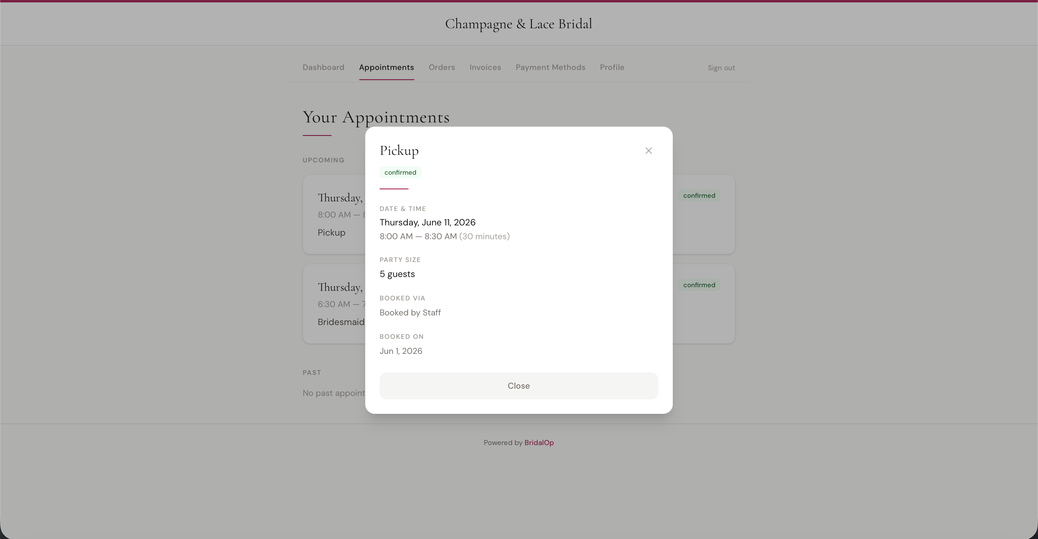 Appointment detail