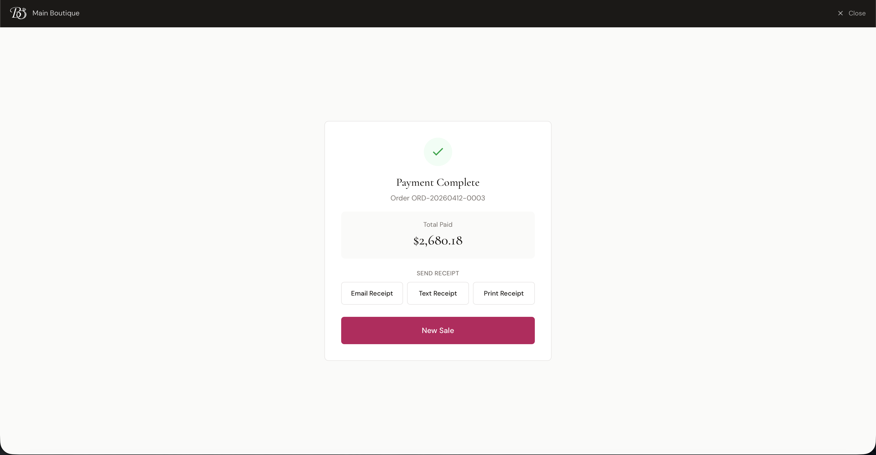 Payment complete