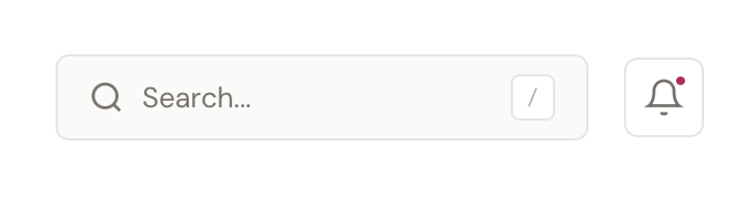 Search bar in the header